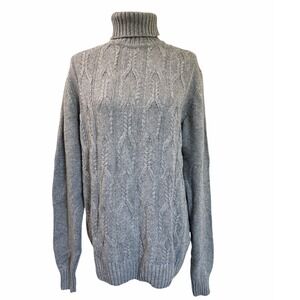 NWT La Maglia Del Conte Siena‎ Cashmere Blend Cable Knit Turtleneck Sweater 3XL